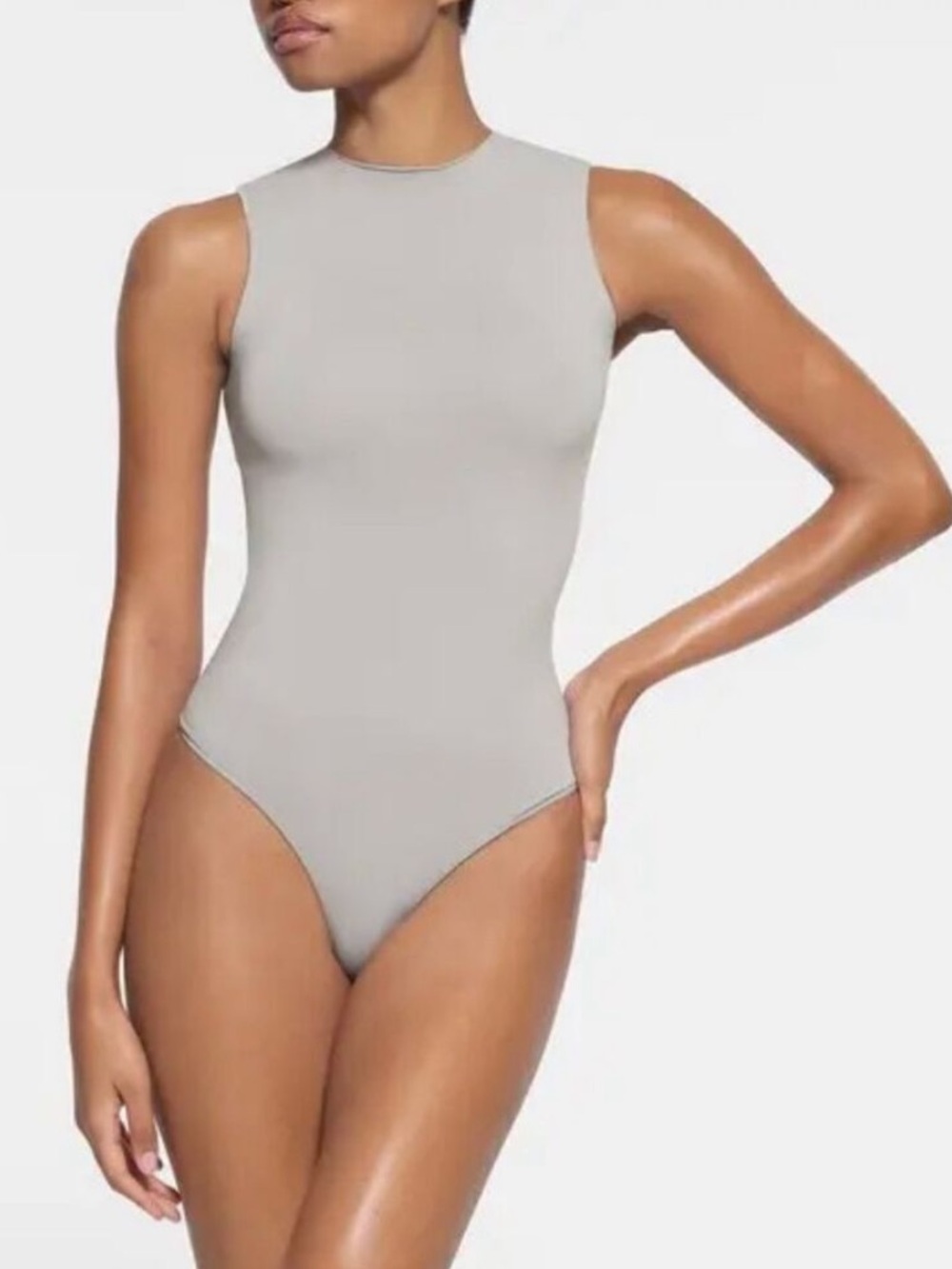 Skims high neck gray body suit thong size large